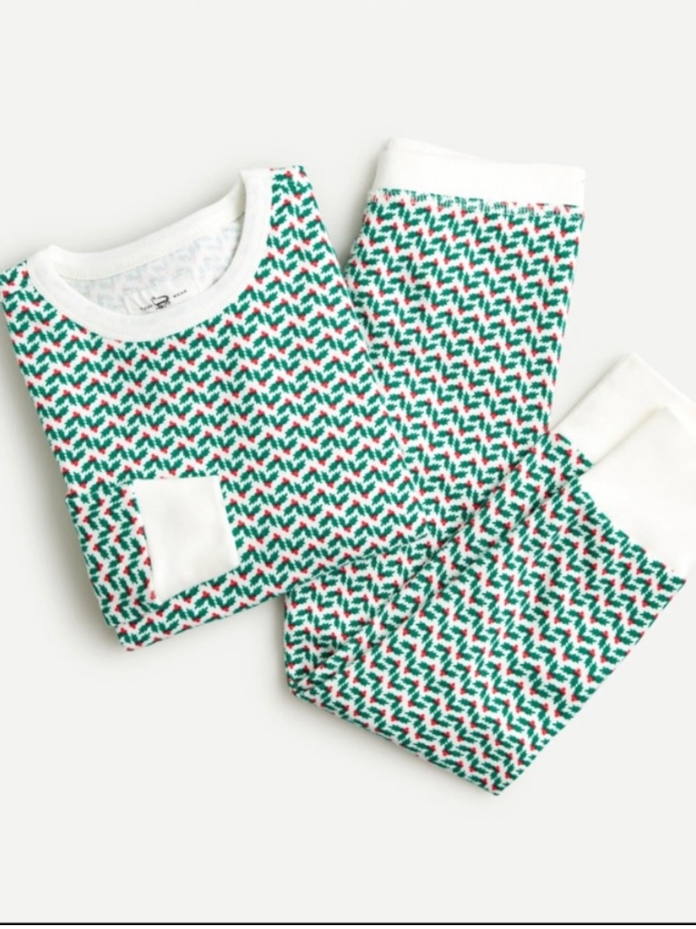 Crewcuts Girls' long-sleeve pajama set in holiday holly, size 14